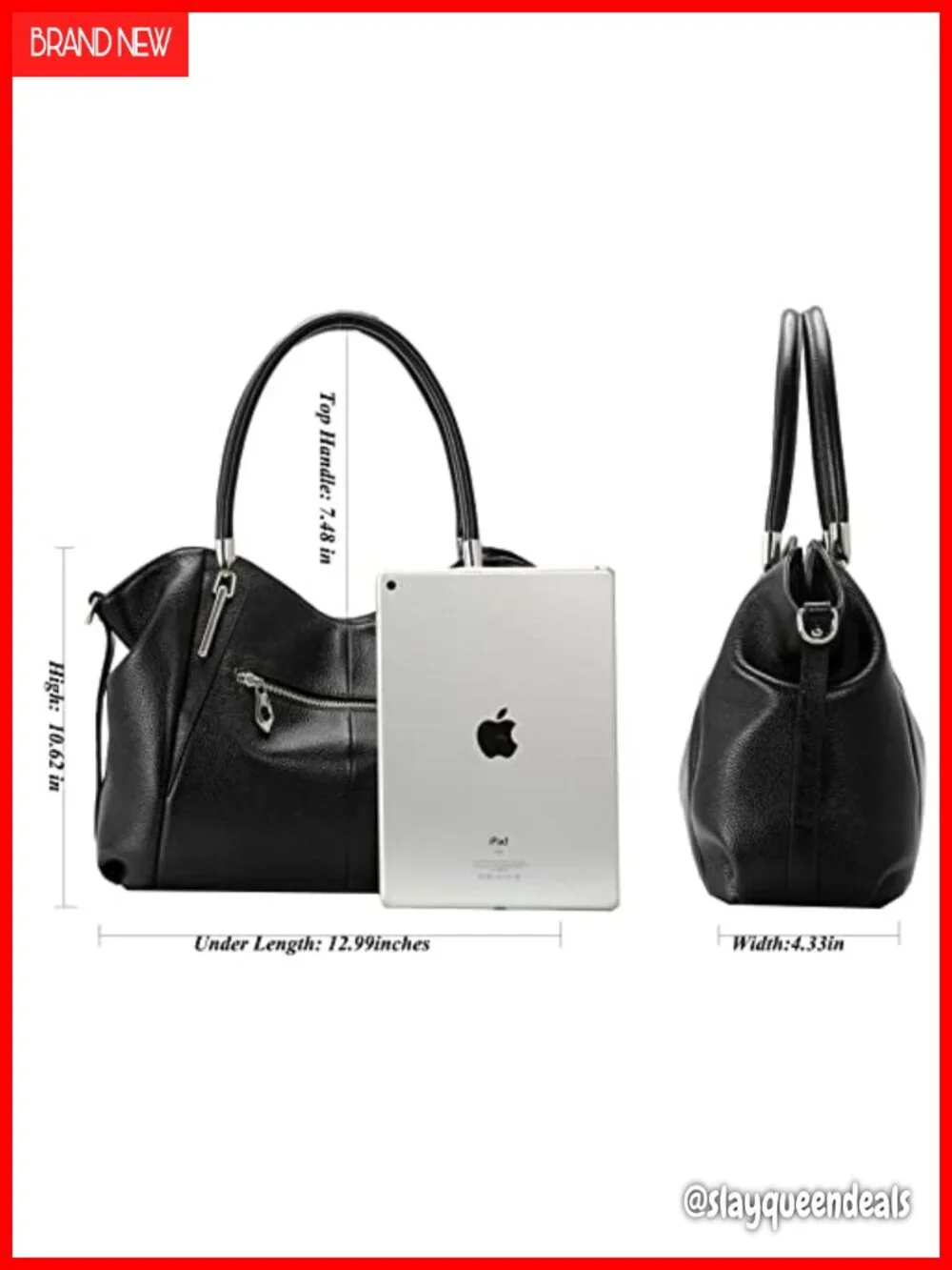 Genuine Leather Satchel Handbag Shoulder Tote for Women